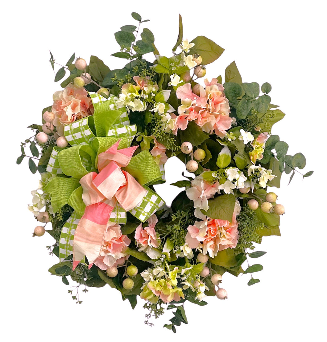Peaches and Cream Wreath/ENG391 - April's Garden