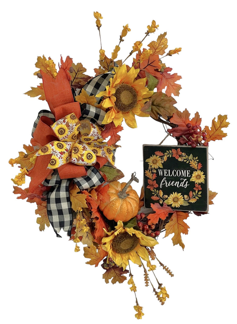Welcome Friends Fall Wreath/HARV286 - April's Garden