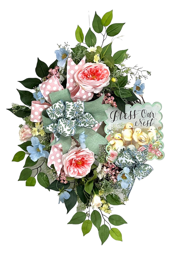 Bless The Nest Spring Wreath/EAS101 - April's Garden