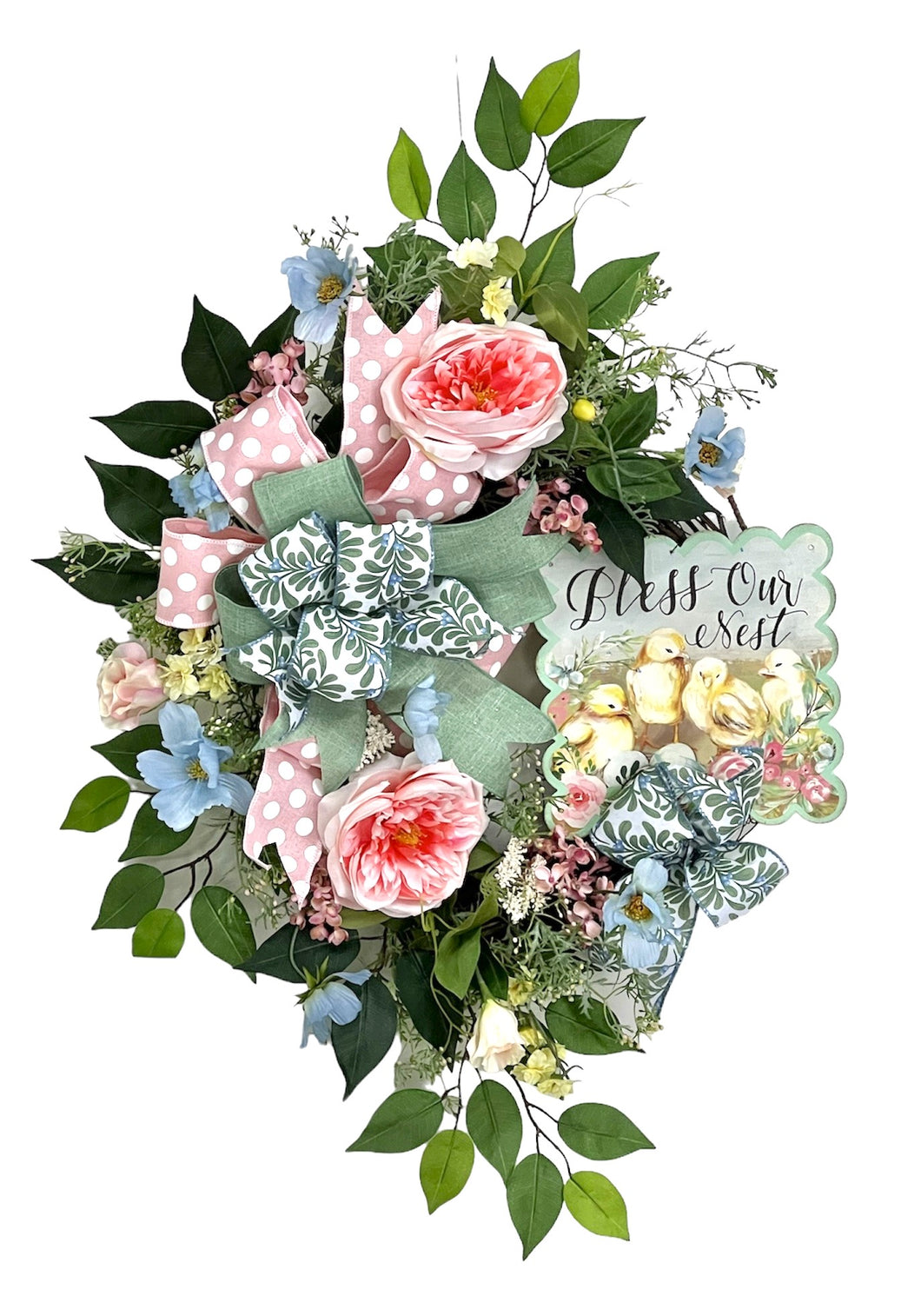 Bless The Nest Spring Wreath/EAS101 - April's Garden