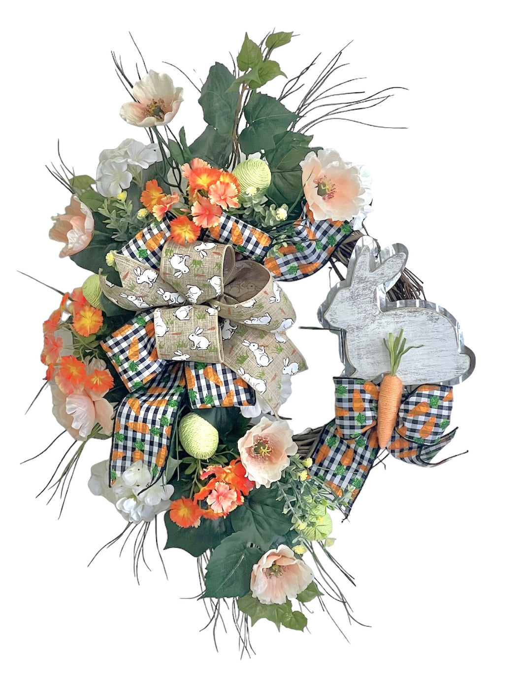 Bunnies and Carrots Wreath/EAS104 - April's Garden