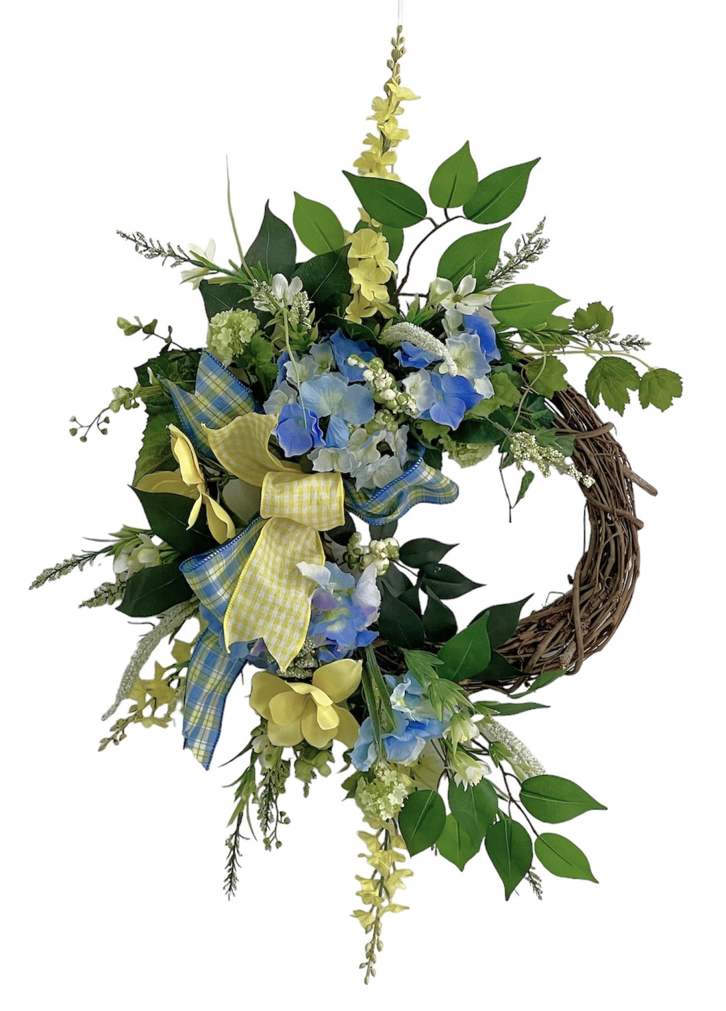 White and Blue Wreath/ENG348 - April's Garden