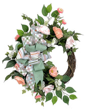 Light Peach and Pink Poppy Wreath/ENG358