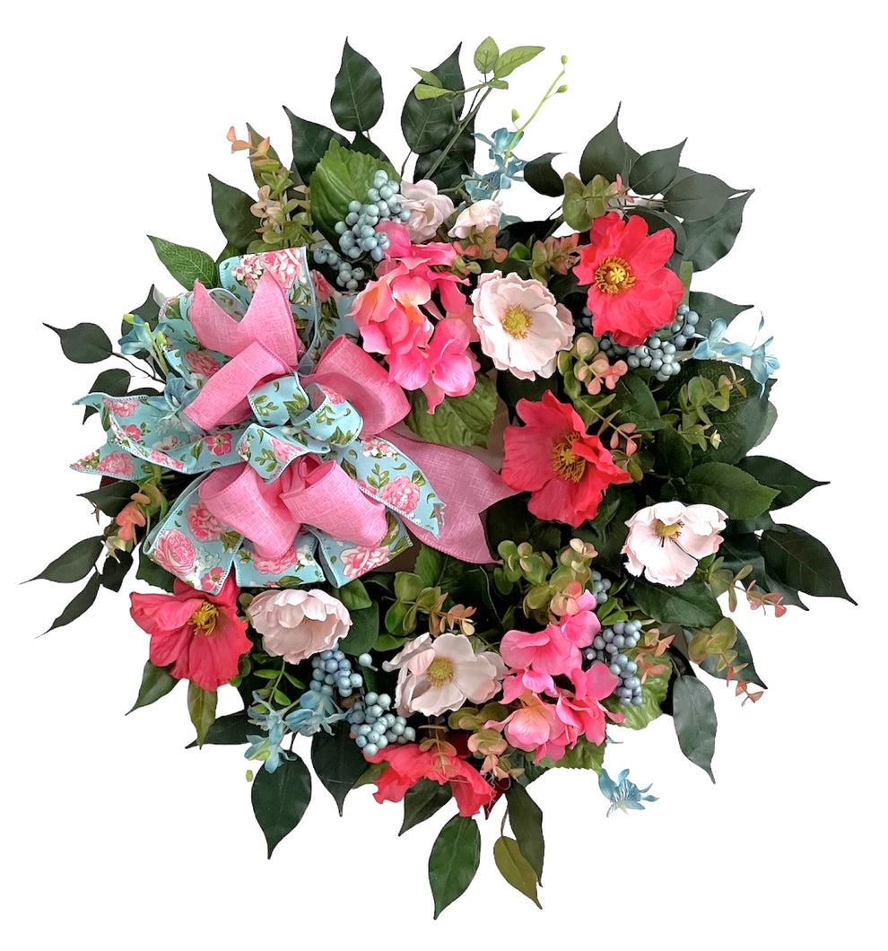 Pretty Poppy Wreath/ENG378 - April's Garden