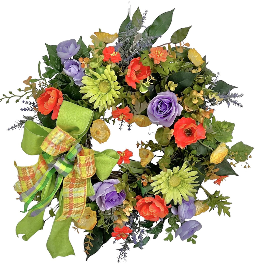 Orange, Lime and Lavender Everyday Wreath/ENG377