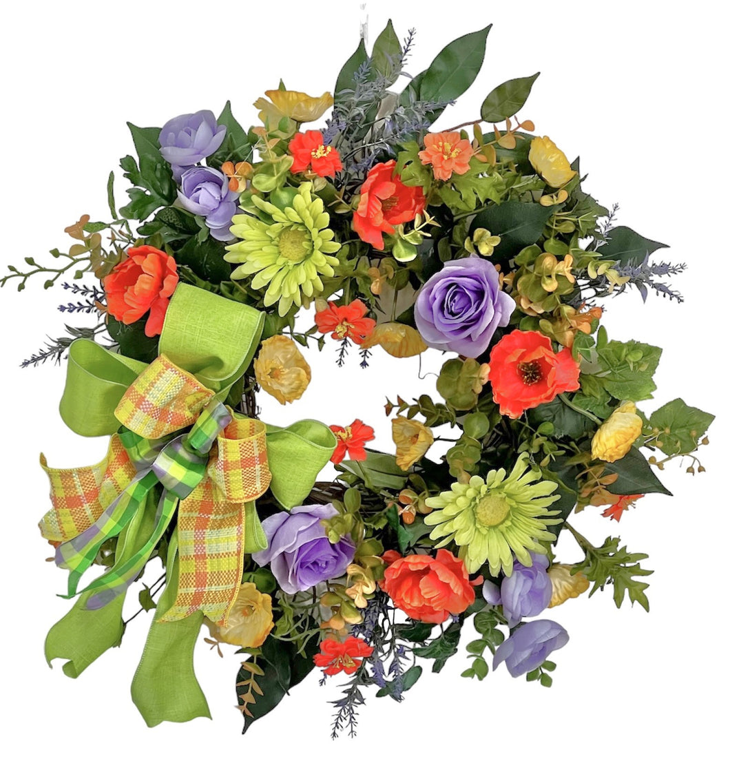Orange, Lime and Lavender Everyday Wreath/ENG377