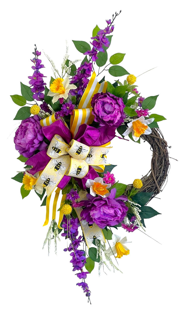 Fuschia and Yellow Spring Wreath/ENG00