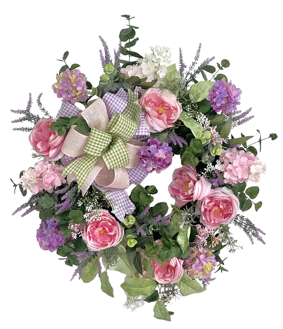 Pink and Lavender Spring Wreath/ENG388 - April's Garden