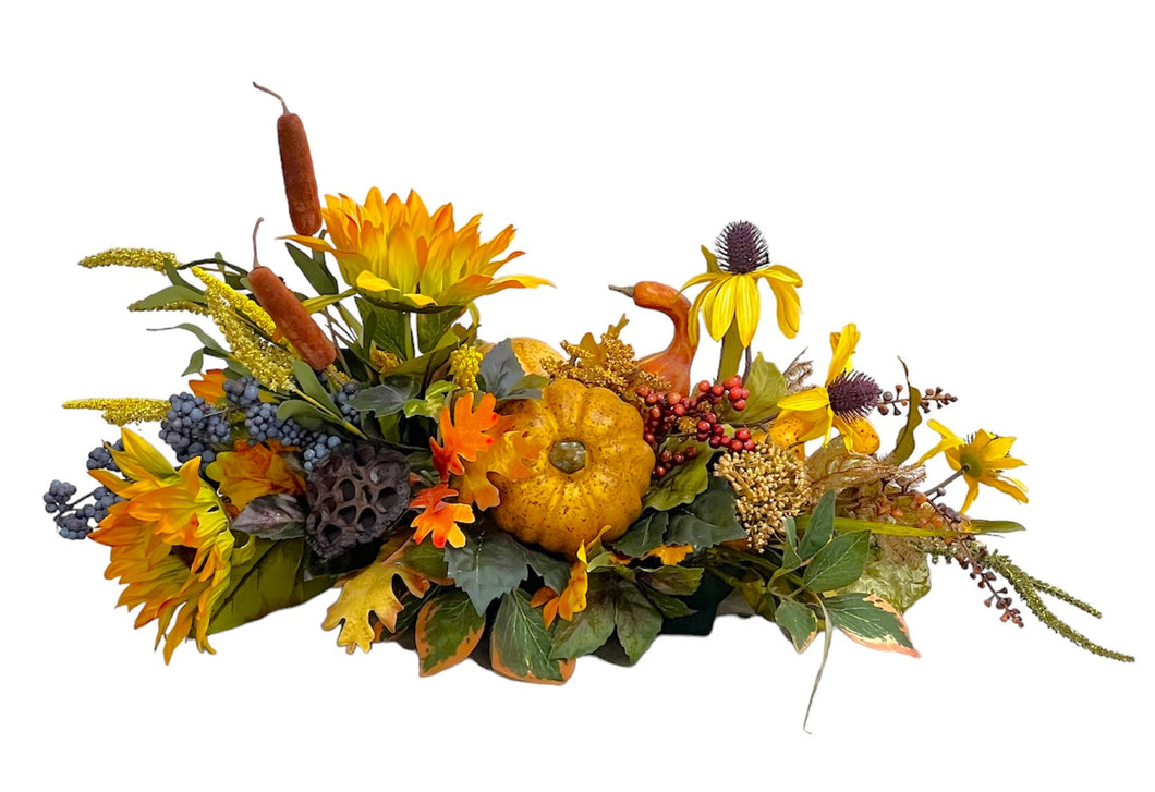 Long and Low Sunflower and Black Eyed Susan Fall Arrangement/FAA26 - April's Garden