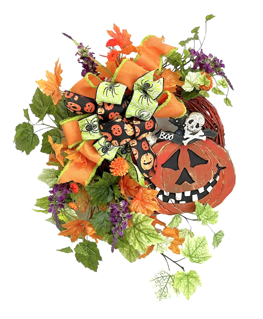 Jack -O- Lantern Wreath/HAL44 - April's Garden