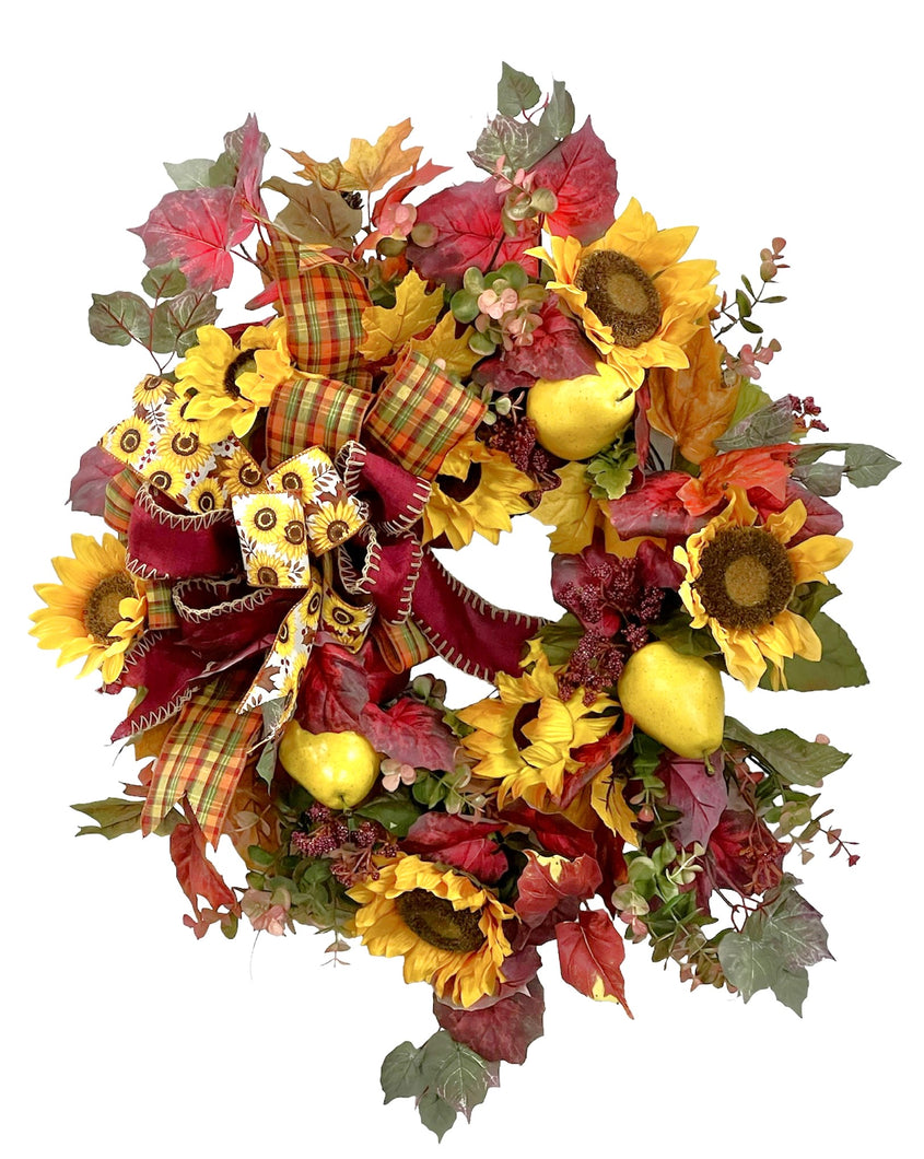 Green, Red, Yellow Fall Wreath/Harv274 - April's Garden