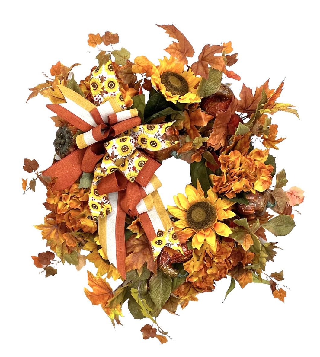 Gold and Rust Fall Wreath/Harv275 - April's Garden
