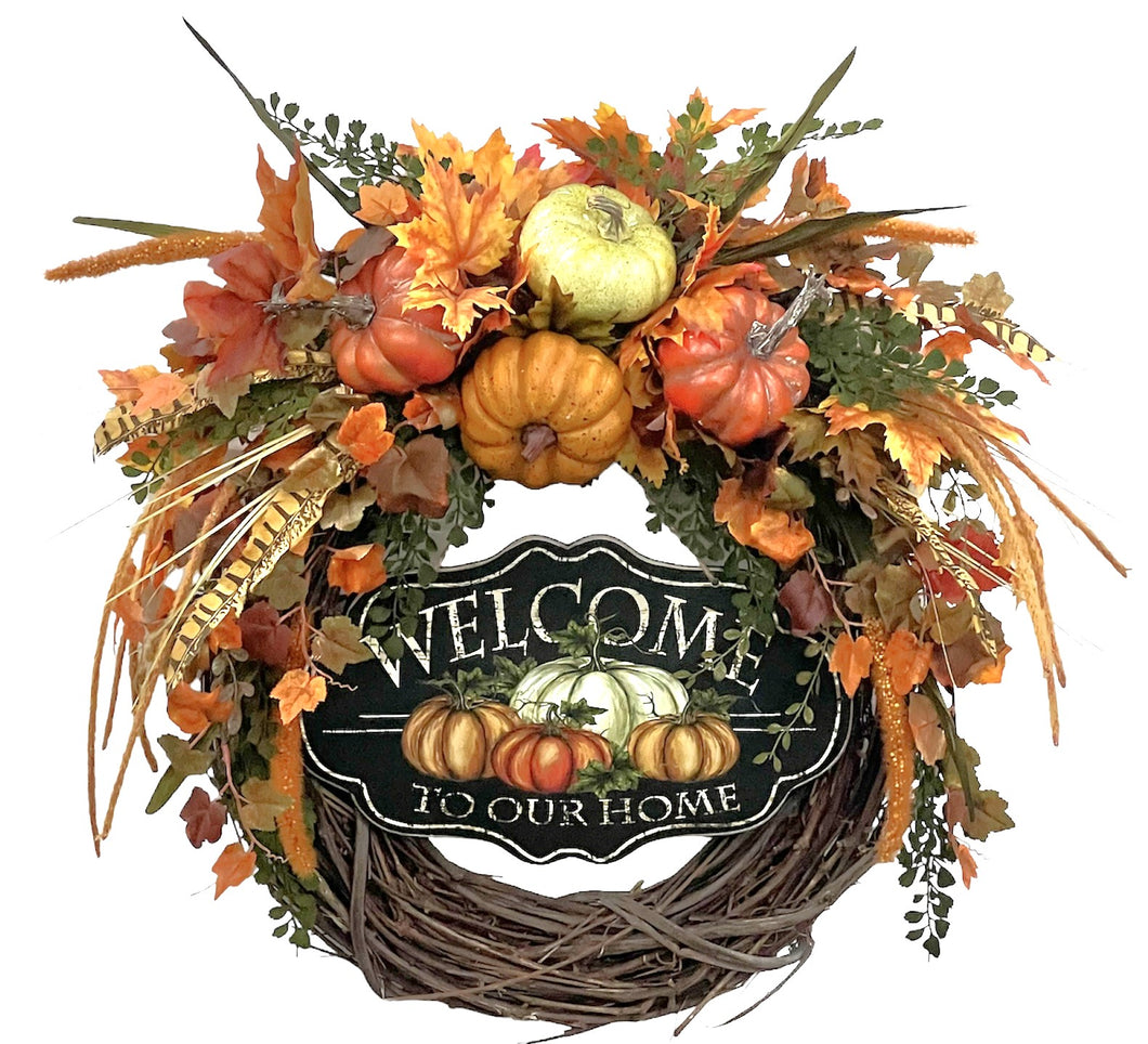 Fall Pumpkin Wreath/HARV280 - April's Garden