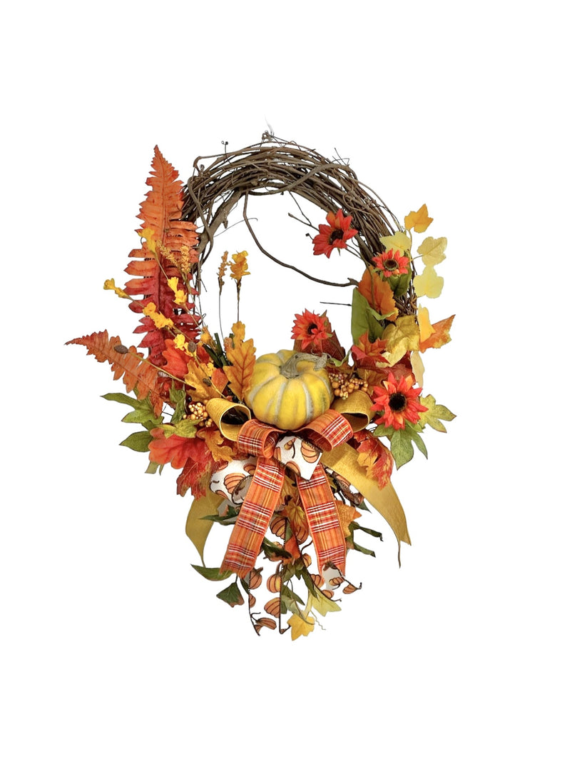 Rust, Orange, Gold Fall Wreath/HARV292