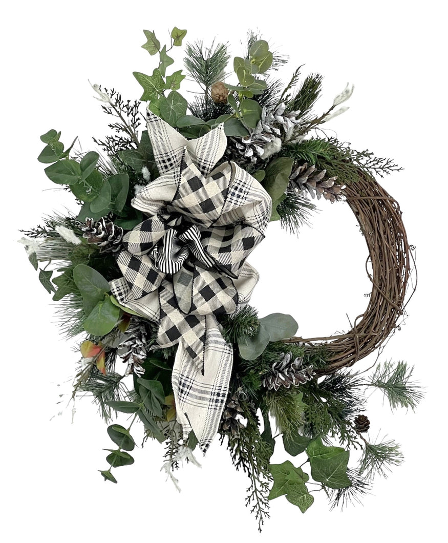 Winter Farmhouse Wreath/TRANS187 - April's Garden