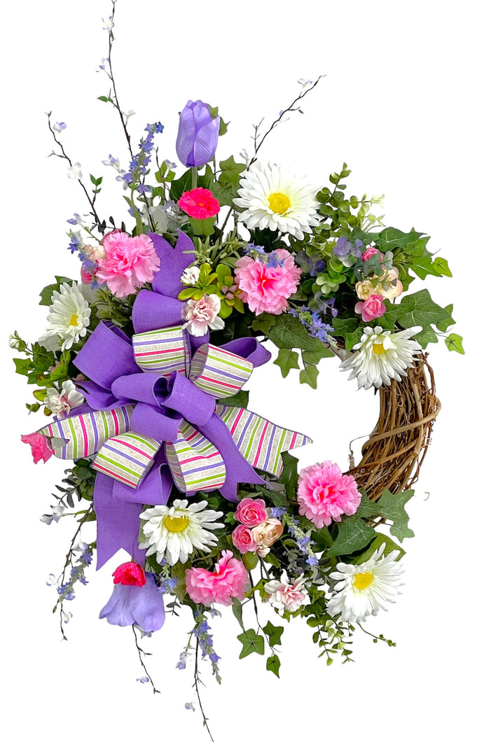 Touch of Purple Spring Wreath/VAL112 - April's Garden