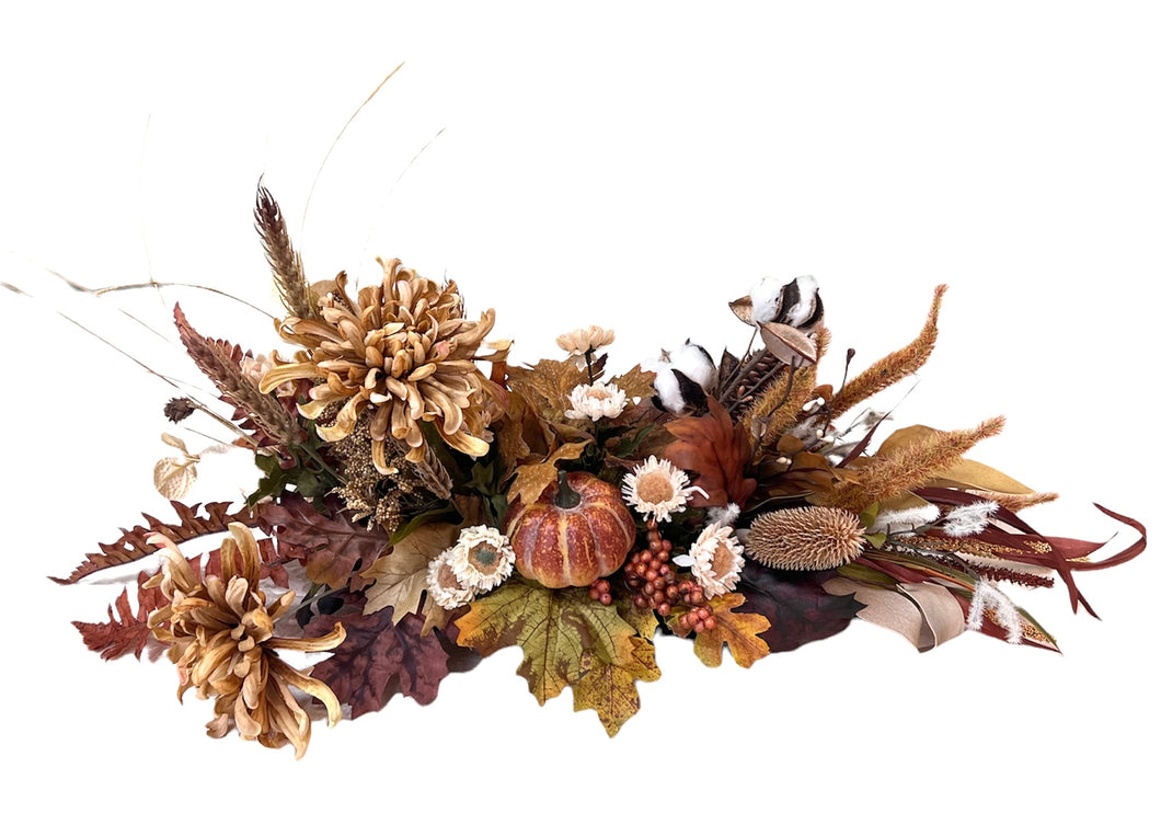 Tan, Cream, Brown Long and Low Centerpiece/Faa32
