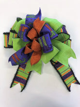 Purple, Lime and Orange Halloween Witch Bow for Wreaths, Doors, and Home Decor/HLB05 - April's Garden