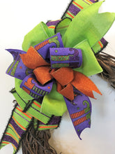 Purple, Lime and Orange Halloween Witch Bow for Wreaths, Doors, and Home Decor/HLB05 - April's Garden