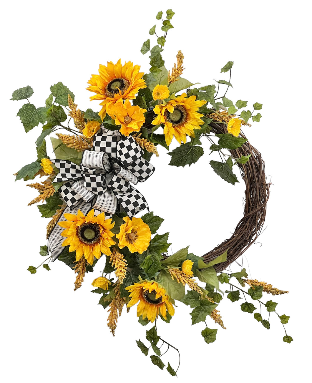 Gold Sunflower Crescent Wreath/IS42 - April's Garden