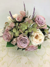 Lavender and Cream Rose Petite Silk Floral Arrangement/RA02 - April's Garden Wreath