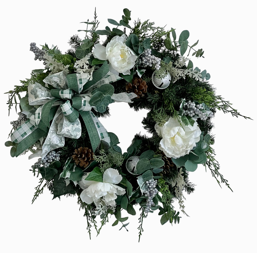 Silver Bell Transitional Winter Wreath/TRANS87 - April's Garden