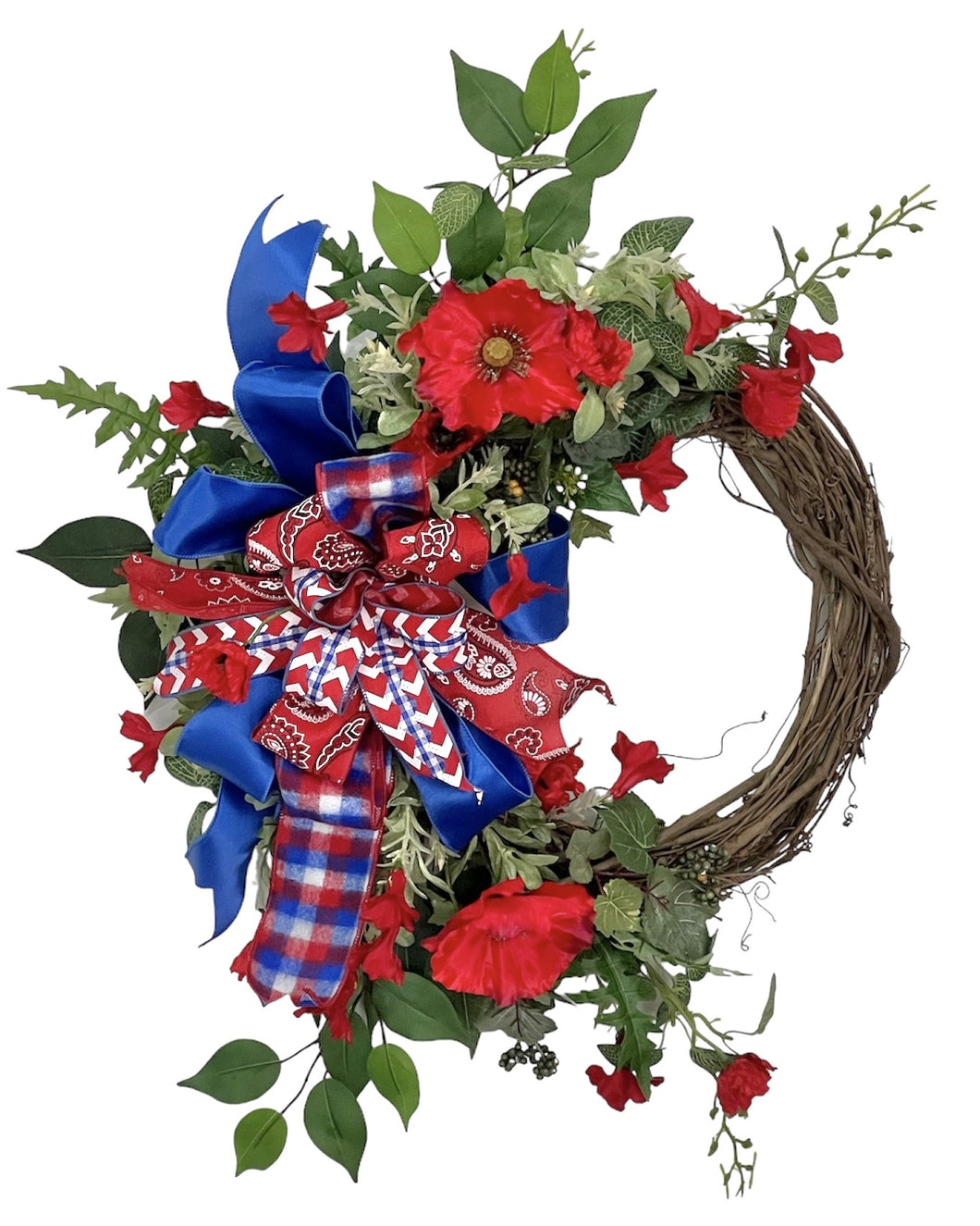 Red Poppy Americana Wreath/AMC64 - April's Garden