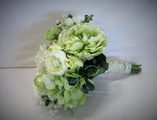 Green and Cream Silk Floral Bridal Bouquet/BB03 - April's Garden Wreath