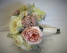 Cream and Pink Silk Floral Bridal Bouquet/BB04 - April's Garden Wreath