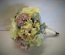 Cream and Pink Silk Floral Bridal Bouquet/BB04 - April's Garden Wreath