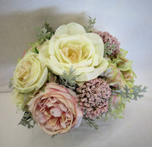 Cream and Pink Silk Floral Bridal Bouquet/BB04 - April's Garden Wreath