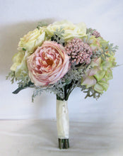 Cream and Pink Silk Floral Bridal Bouquet/BB04 - April's Garden Wreath