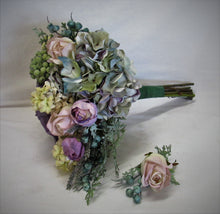 Lavender and Cream Silk Floral Bridal Bouquet/BB06 - April's Garden Wreath
