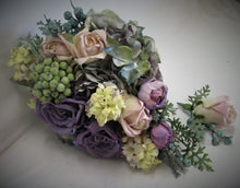 Lavender and Cream Silk Floral Bridal Bouquet/BB06 - April's Garden Wreath