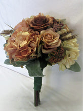 Cream, Rust, and Apricot Silk Floral Bridal Bouquet/BB07 - April's Garden Wreath