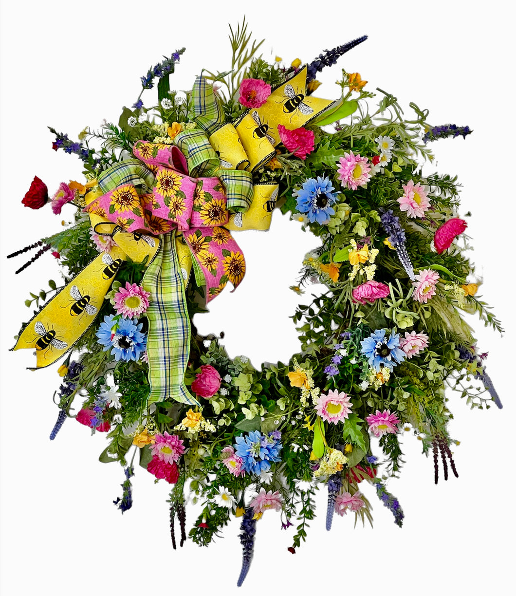 Multi Color Wildflower Wreath/ENG311 - April's Garden
