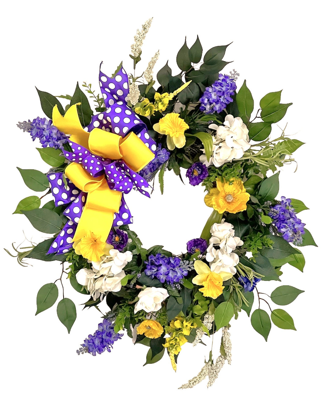 Yellow and Purple Spring Wreath/ENG344 - April's Garden