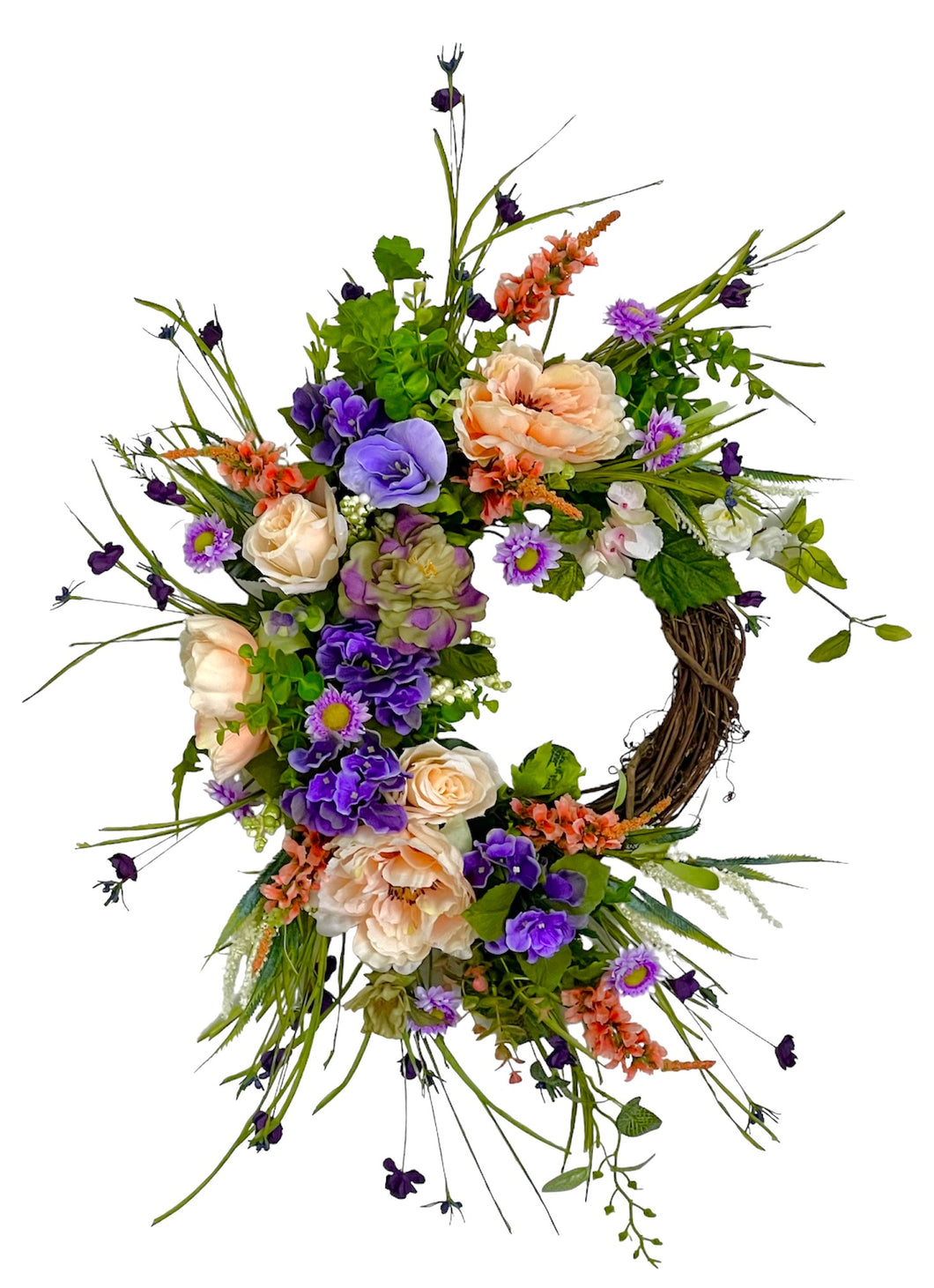 Peach and Purple Everyday Wreath/ENG346