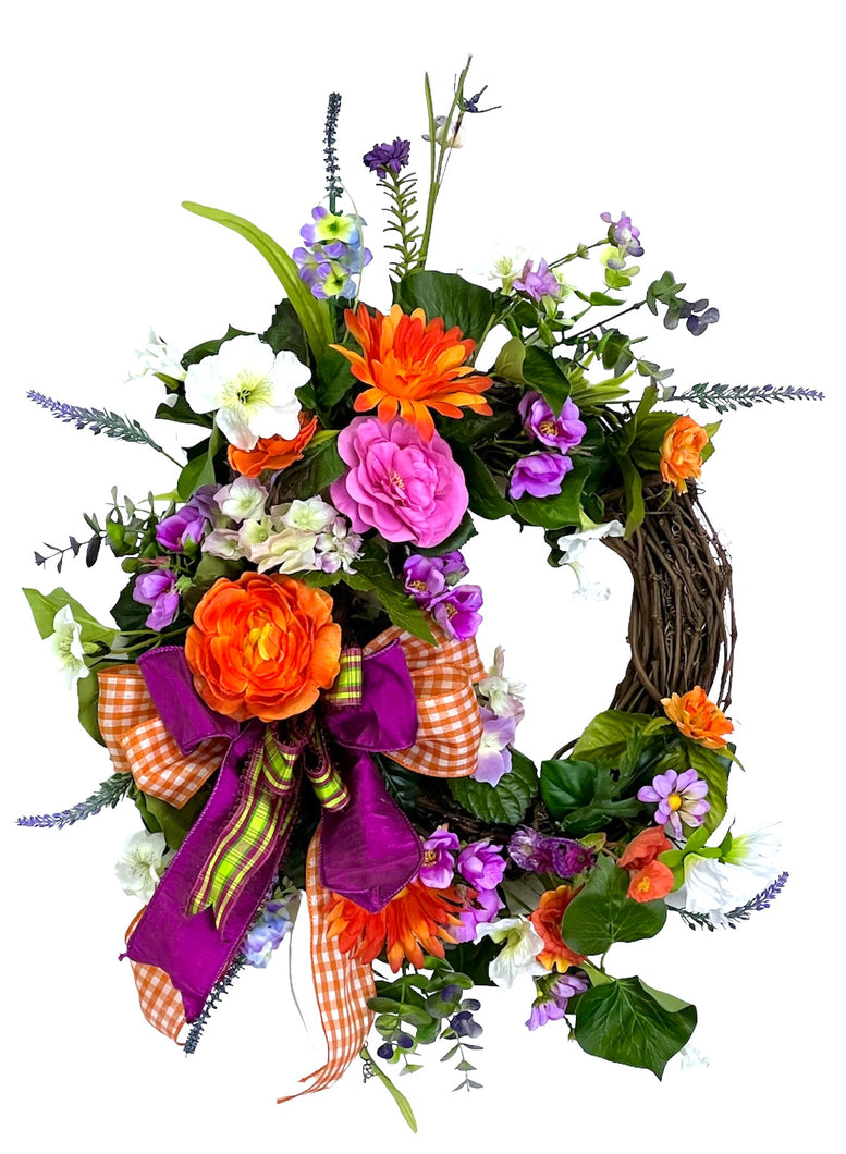 Orange, Magenta Everyday Wreath/ENG343