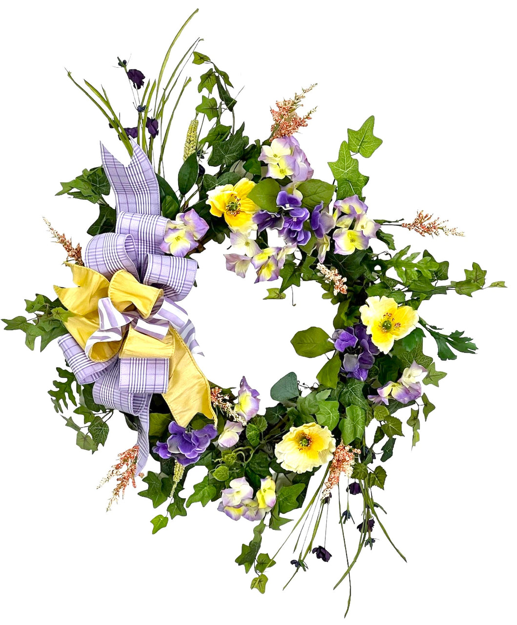 Yellow and Lavender Everyday Wreath/ENG352 - April's Garden