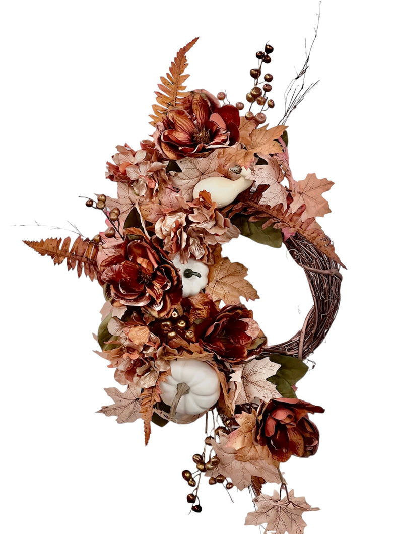 Crescent Copper Fall Wreath/Harv262 - April's Garden