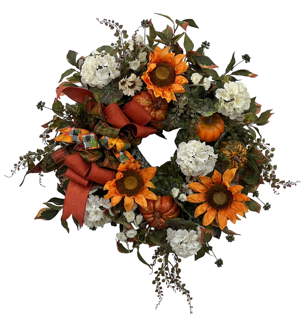 Orange and Cream Fall Wreath/HARV271