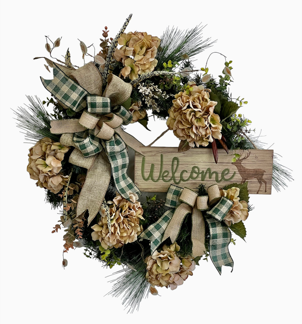 Taupe, Beige, Cream Winter Transitional Wreath/Trans159