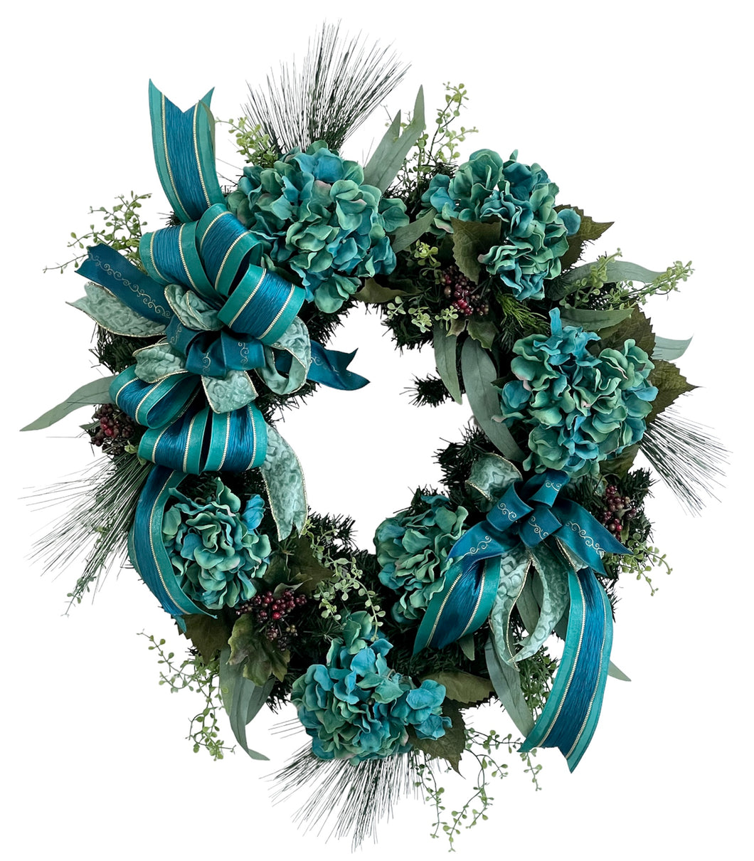 Teal Transitional Winter Wreath/TRANS166