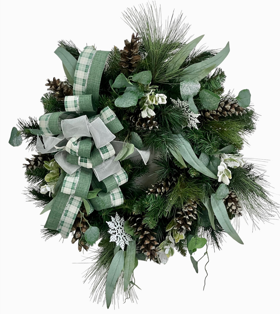 Transitional Winter Wreath with Owl/Trans174 - April's Garden