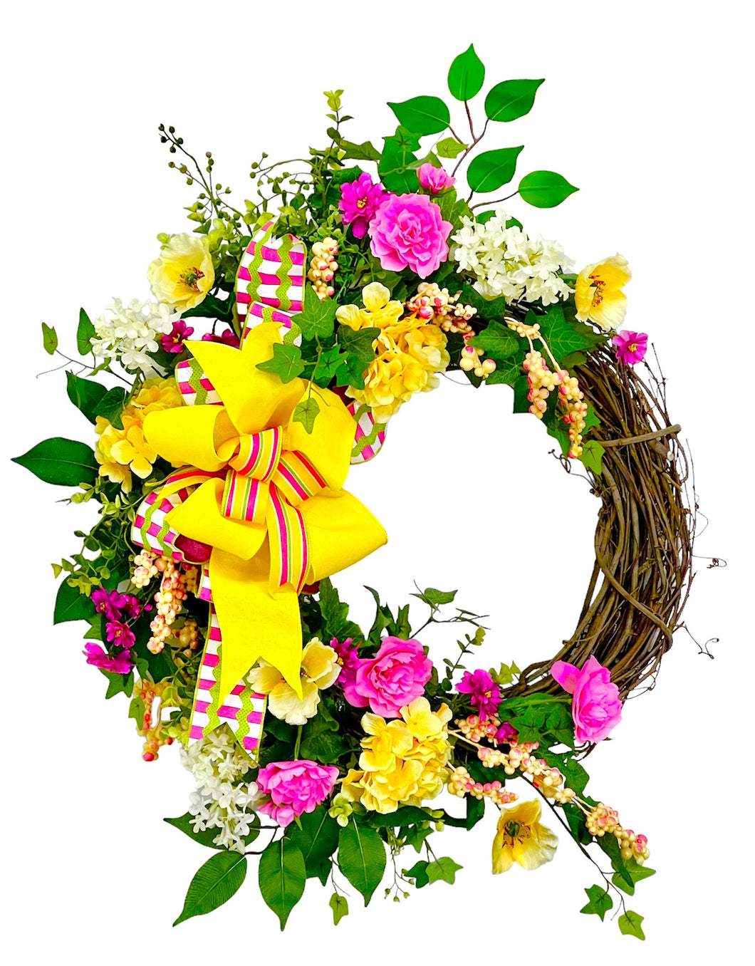 Pink, Yellow, Cream Spring Wreath/VAL93